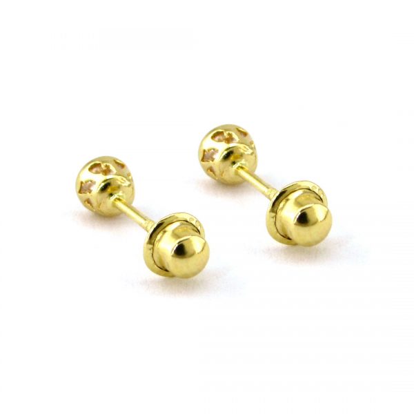 aretes para recién nacidas de oro 18k