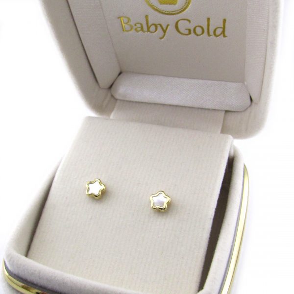 aretes para recién nacidas de oro 18k